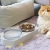 OEM Wholesale Hexagonal Double Bowl Anti-Slip Pet Cat Bowl